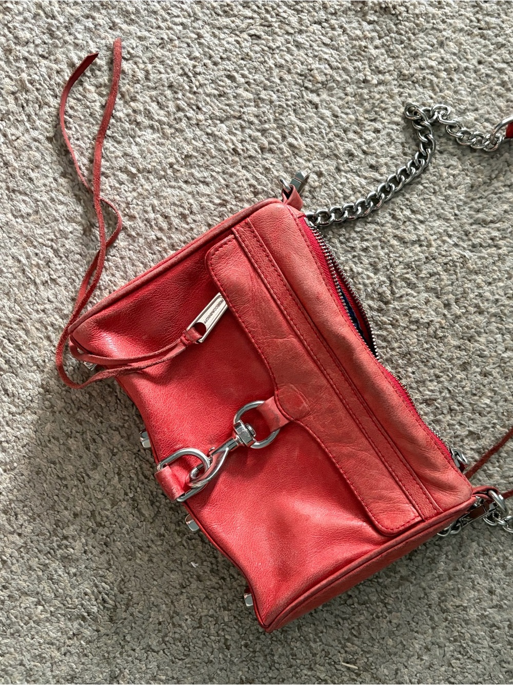 Rebecca Minkoff Red Leather Mini MAC Crossbody